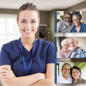 Caregiver with patients